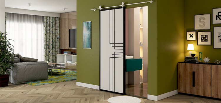 sliding bathroom door installation in Norwalk